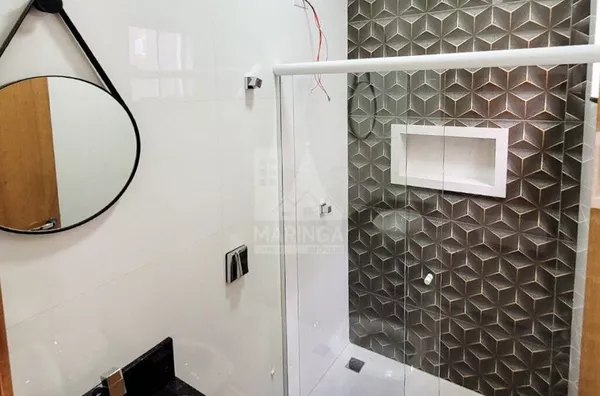 Banheiro da casa nova com 3 quartos (1 suíte) no Jardim Oásis