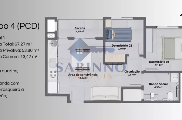 Apartamento para venda, 2 quarto(s),  Ana Maria, Criciuma - Foto 18
