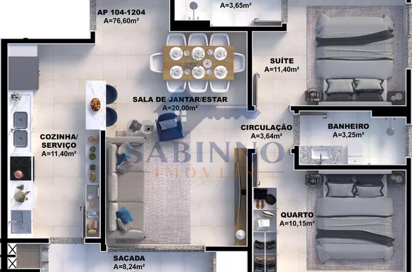 Apartamento para venda 2 quarto(s) pedra branca palhoça - Foto 8