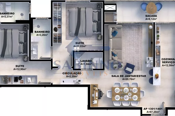 Apartamento para venda 2 quarto(s) pedra branca palhoça - Foto 9