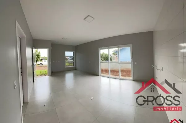 Imóvel a venda medindo 70m², contendo 2 quartos, sala, cozinha, banheiro, toda em laje, aberturas em alumínio, terreno de 369,38m² (17,27x27,96), localizado no Loteamento Atlântico I, em Capanema Paraná. 
