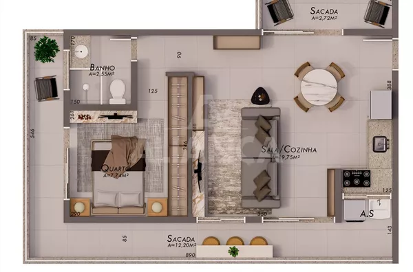 Apartamento para venda, 2 quarto(s),  Umuarama, Uberlândia