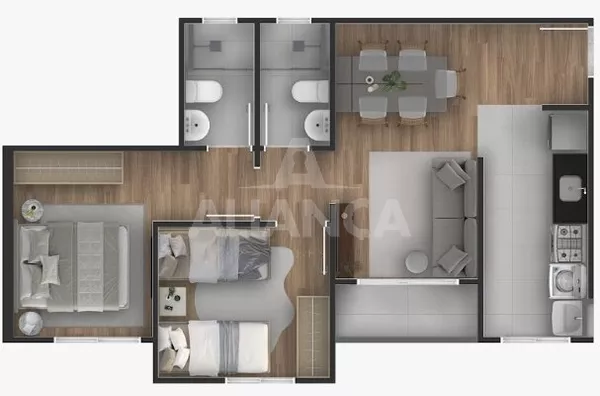 Apartamento para venda, 2 quarto(s),  Residencial Fruta Do Conde, Uberlândia