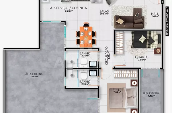 APARTAMENTO NORMAL para venda LOTEAMENTO PORTAL DO VALE II Uberlândia