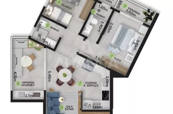 Apartamento para venda, 2 quarto(s),  Tibery, Uberlândia