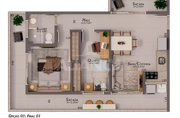 Apartamento para venda, 2 quarto(s),  Umuarama, Uberlândia