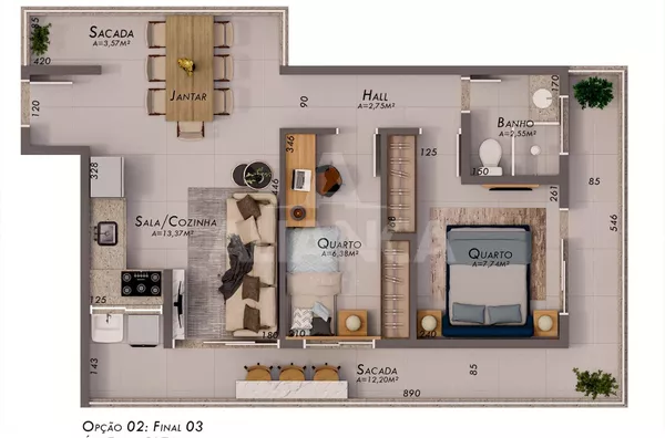 Apartamento para venda, 2 quarto(s),  Umuarama, Uberlândia