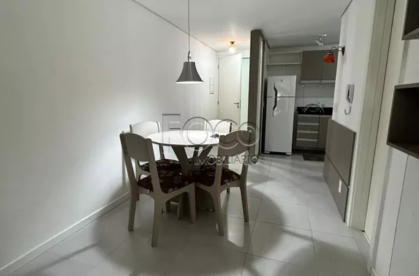 1 Dormitório mobiliado, churrasqueira, elev e vaga