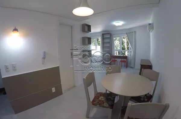 1 Dormitório mobiliado, churrasqueira, elev e vaga