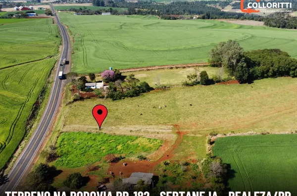 Terreno para venda de frente para Rodovia na Linha Sertaneja em Realeza