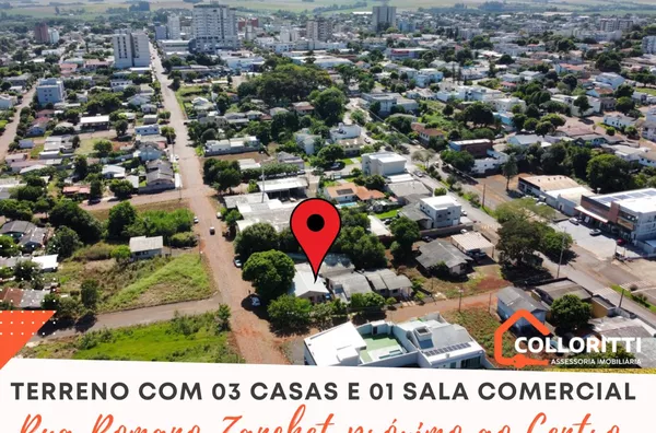 Terreno contendo 3 casas e 1 sala comercial