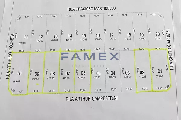 Terreno para venda 553,03m²,  São Francisco, Pato Branco