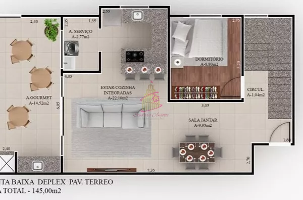Apartamento Duplex - planta inferior