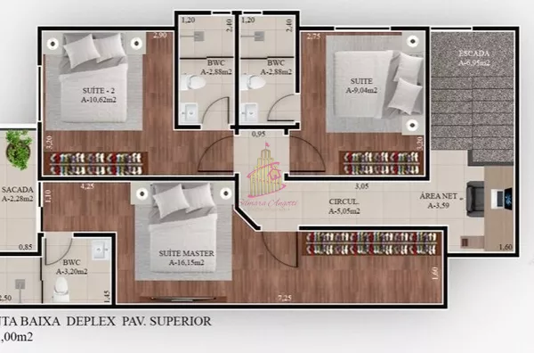 Apartamento Duplex - planta superior 