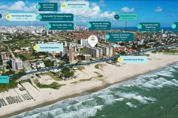 VIVA PRAIA DO FUTURO, Apartamento para venda, 2 quartos, localizado bem na Praia do Futuro,  Vicente Pinzon, Fortaleza