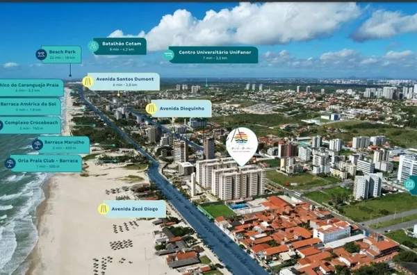 VIVA PRAIA DO FUTURO, Apartamento para venda, 2 quartos, localizado bem na Praia do Futuro,  Vicente Pinzon, Fortaleza