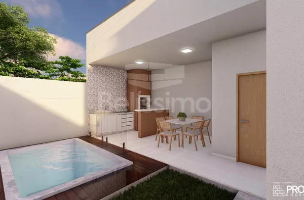 Casa á venda no Bairro bosque das Araras. Casa com 02(dois) quartos, sendo 1 suíte, 01(uma) sala de TV, 01(uma) cozinha ampla, 02(dois) banheiros, 01(uma) área de serviço coberta, área gourmet com piscina, garagem para 2 carro.