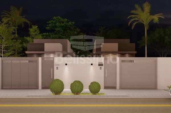 Linda casa á venda, Contendo 02(dois) quartos, sendo uma suíte, 01(uma) sala de TV,  01(uma) cozinha, 02(dois) banheiros, 01(uma) área de serviço coberta e com garagem para 2 carros.  Área Construída: 70m²  Área Terreno: m²