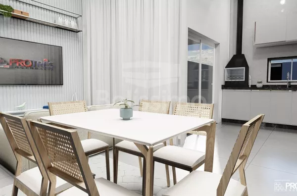 Casa com excelente localização 10 minutos do centro. Casa de 3 quartos, sendo 1 suíte com closet, 01(uma) sala de TV, 01 (uma) cozinha, 01 (uma) área de serviço e 02 (dois) banheiros e com garagem coberta para 2 carros. Móveis planejados na cozinha.  Área