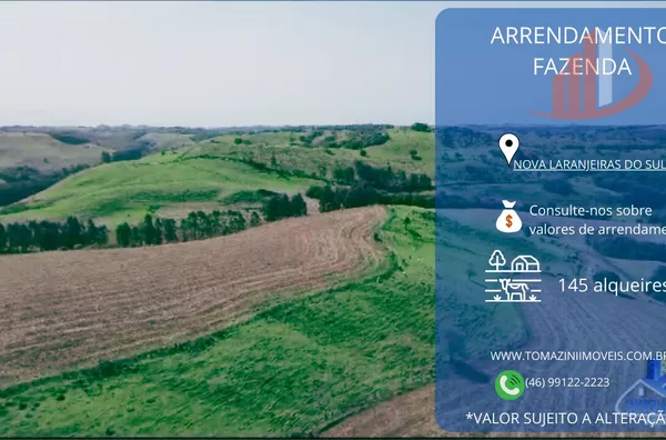 ARRENDAMENTO DE FAZENDA EM NOVA LARANJEIRAS DO SUL/PR