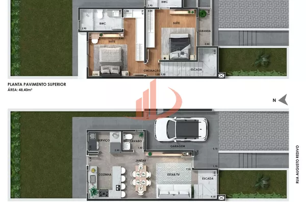 SOBRADOS COM 101,21m² NO BAIRRO FRARON EM PATO BRANCO/PR - Foto 22