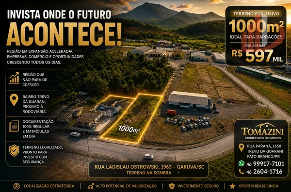OPORTUNIDADE DE INVESTIMENTO EM GARUVA/SC