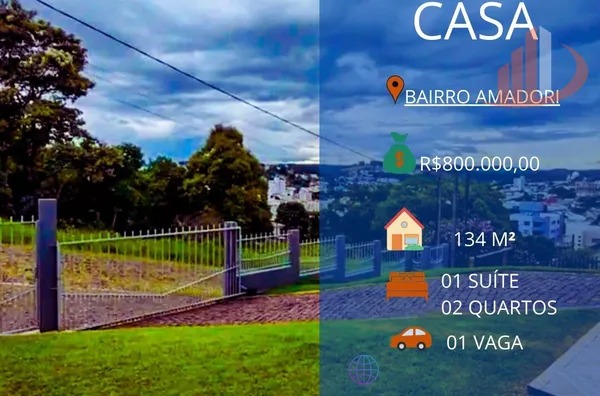 VENDE-SE CASA NO BAIRRO AMADORI EM PATO BRANCO!