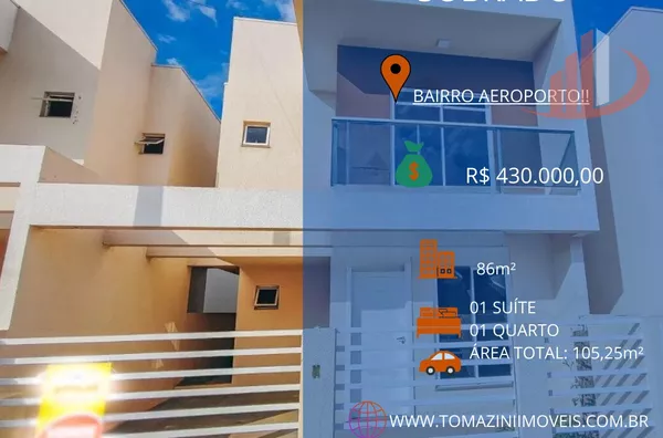 SOBRADO COM 86m² NO BAIRRO AEROPORTO, EM PATO BRANCO/PR