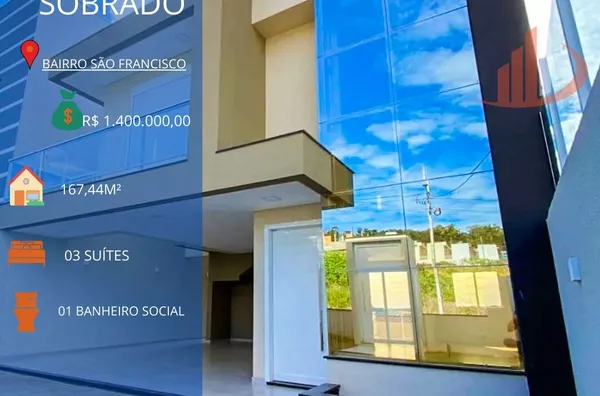 VENDE-SE SOBRADO NO BAIRRO SÃO FRANCISCO EM PATO BRANCO!