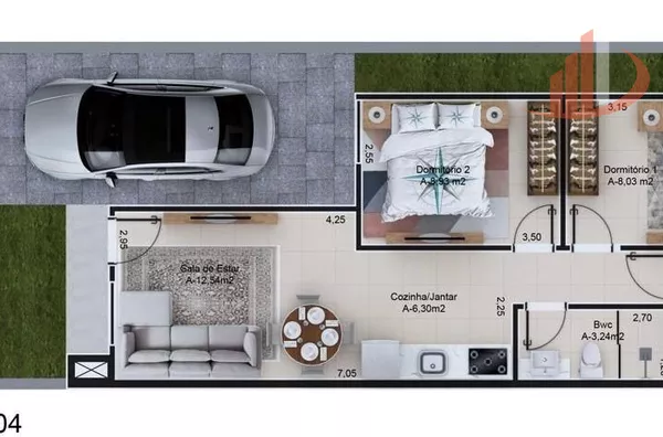 CASA COM 62,50m² À VENDA NO BAIRRO FRARON EM PATO BRANCO/PR