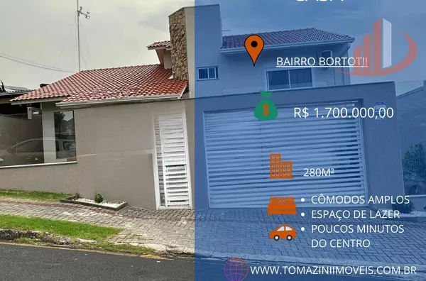 CASA COM 280m² NO BAIRRO BORTOT, EM PATO BRANCO/PR
