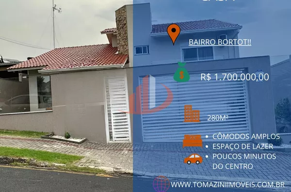 CASA COM 280m² NO BAIRRO BORTOT, EM PATO BRANCO/PR