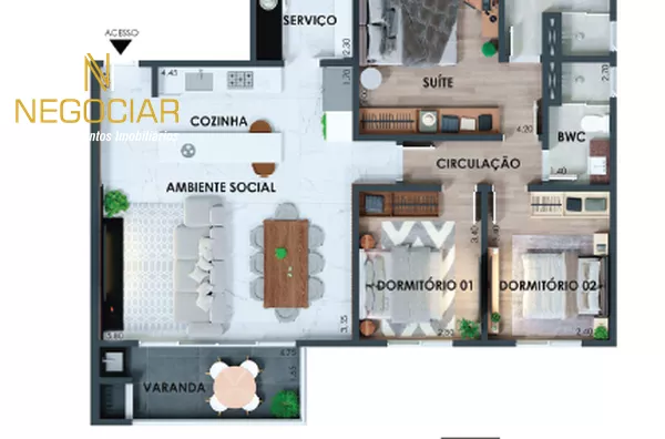 Apartamento para venda no Centro de Coronel Vivida