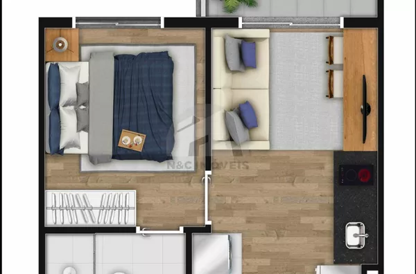 AP5171 - Apartamento de 27m² para venda por R$375.000 - Campo Belo, São Paulo