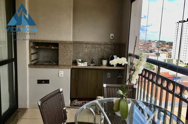 Apartamento para venda com armário em todos os cômodos , sacada fechada de vidro sendo duas suítes ,  Centro, Jaboticabal