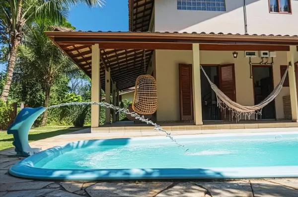 Casa Aconchegante com Piscina e Espaço Gourmet a 300 Metros da Praia