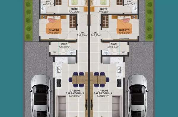 Casa Geminada Térrea l 2 Dormitórios l 1 suíte – São José/SC