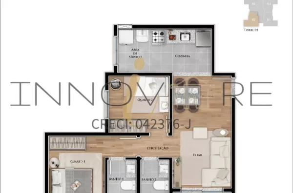 Apartamento para venda, 2 quarto(s),  Sítios De Recreio Independência, Araras