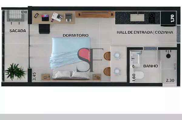 Loft para venda, 1 quarto(s),  Perequê Açu, Ubatuba