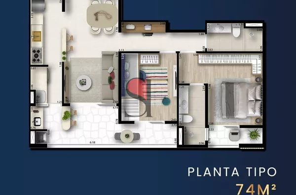 Apartamento para venda, 2 quarto(s),  Loteamento Residencial E Comercial Bosque Flamboyant, Taubaté