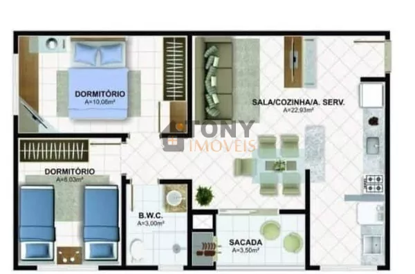 Apartamento de 2 dormitórios semiboliado sol da manhã à venda no bairro Potecas - São José -SC - Foto 9