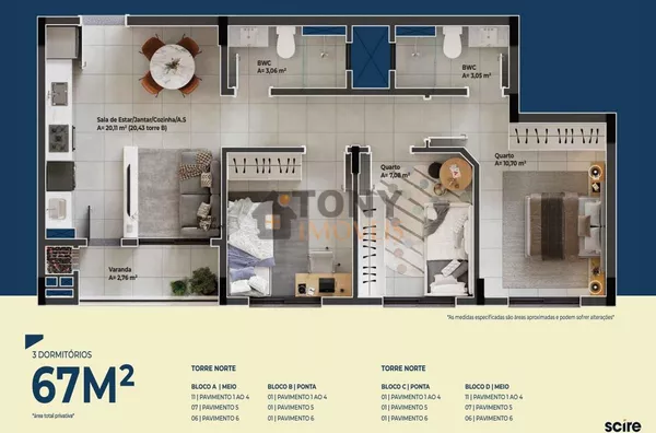 APARTAMENTO 3 QUARTOS  PRÓXIMO DA BEIRA MAR DE SÃO JOSÉ - Foto 22