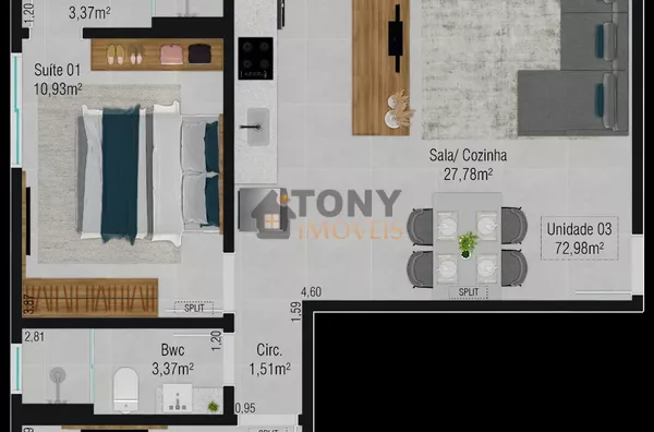 ÓTIMO APARTAMENTO EM BARREIROS 2 SUITES