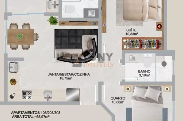 INCRIVEL APARTAMENTO 2 QUARTOS NO SERTAO DO MARUIM - Foto 8