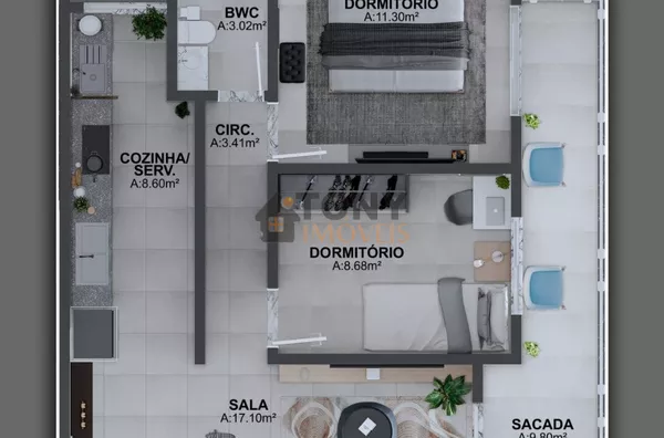 APARTAMENTO 2 QUARTOS COM SACADA COM CHURRASQUEIRA - VISTA MAR - Foto 28