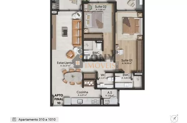 97 M² PRIVATIVOS - 2 SUÍTES + LAVABO+ 2 VGS - Foto 18