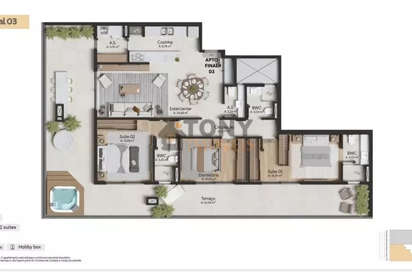 LANÇAMENTO - COBERTURA - 178M² PRIVATIVOS - 3 QUARTOS ( 2 SUÍTES) + 3 VGS + 1 HB  + OFURÔ