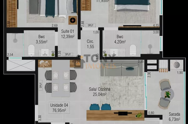 ÓTIMO APARTAMENTO EM BARREIROS 2 SUITES