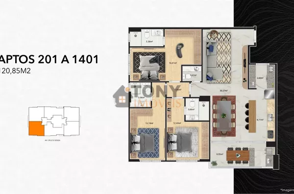 3 SUIÍTES + 2 VAGAS - 120 M² - Foto 13