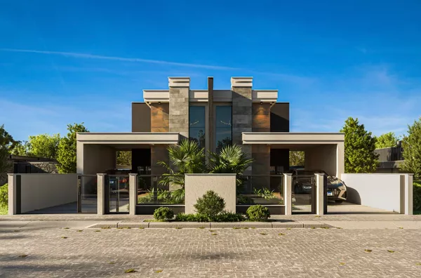 CASA COM PISCINA COM ARQUITETURA MODERNA 